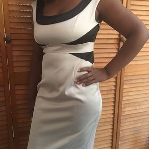 Beige/Black Bodycon Dress